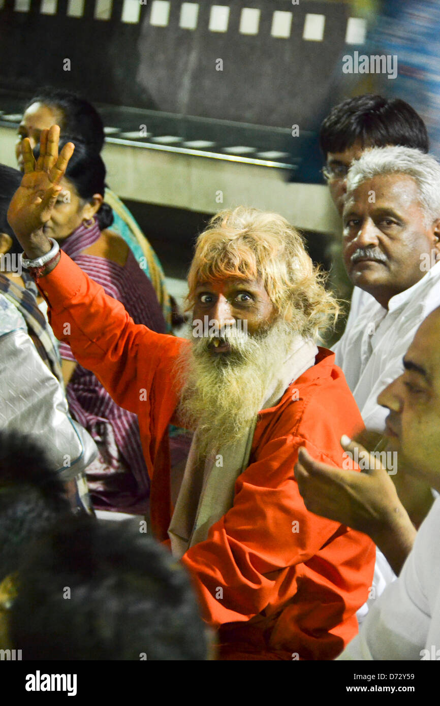 Smiling baba le jour de rathyatra Banque D'Images