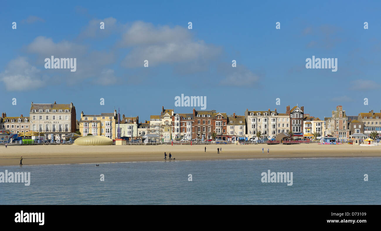 L'Esplanade en front de plage de Weymouth Dorset england uk Banque D'Images