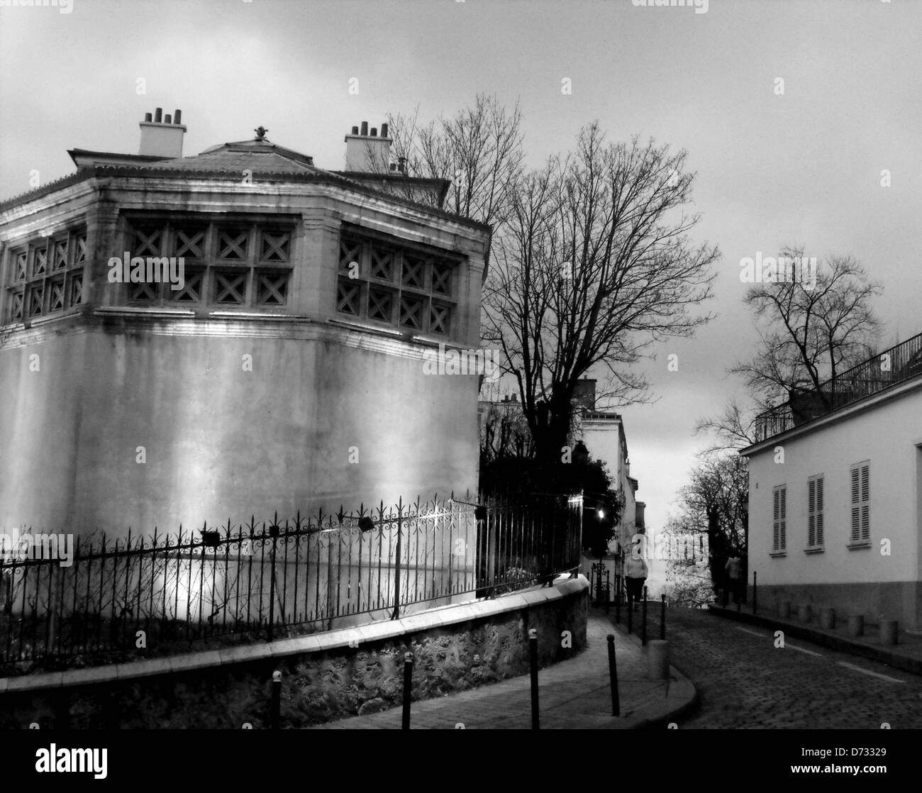 Photos noir et blanc de Montmartre Paris France Banque D'Images