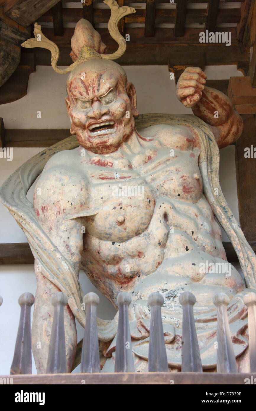 Sculpture de Temple Horyuji déité, gardiennage, Nara, Japon Banque D'Images