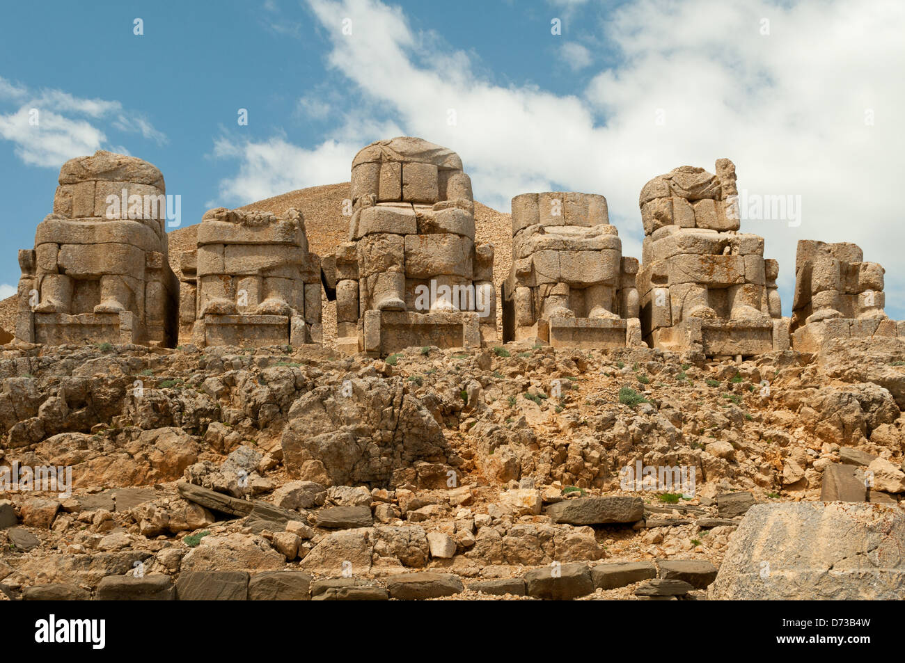 Statues de pierre à Nemrut Dagi, près de Adiyaman, Turquie Banque D'Images