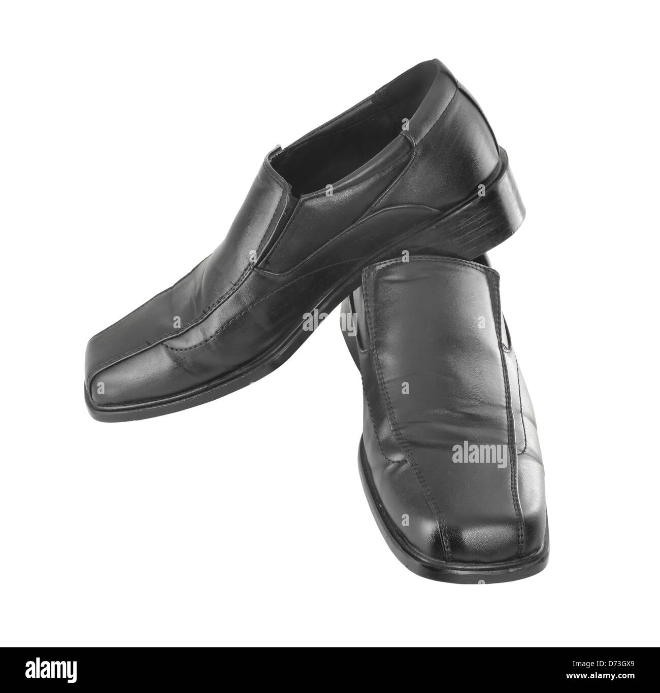 Men's chaussures noires sur un fond blanc Banque D'Images