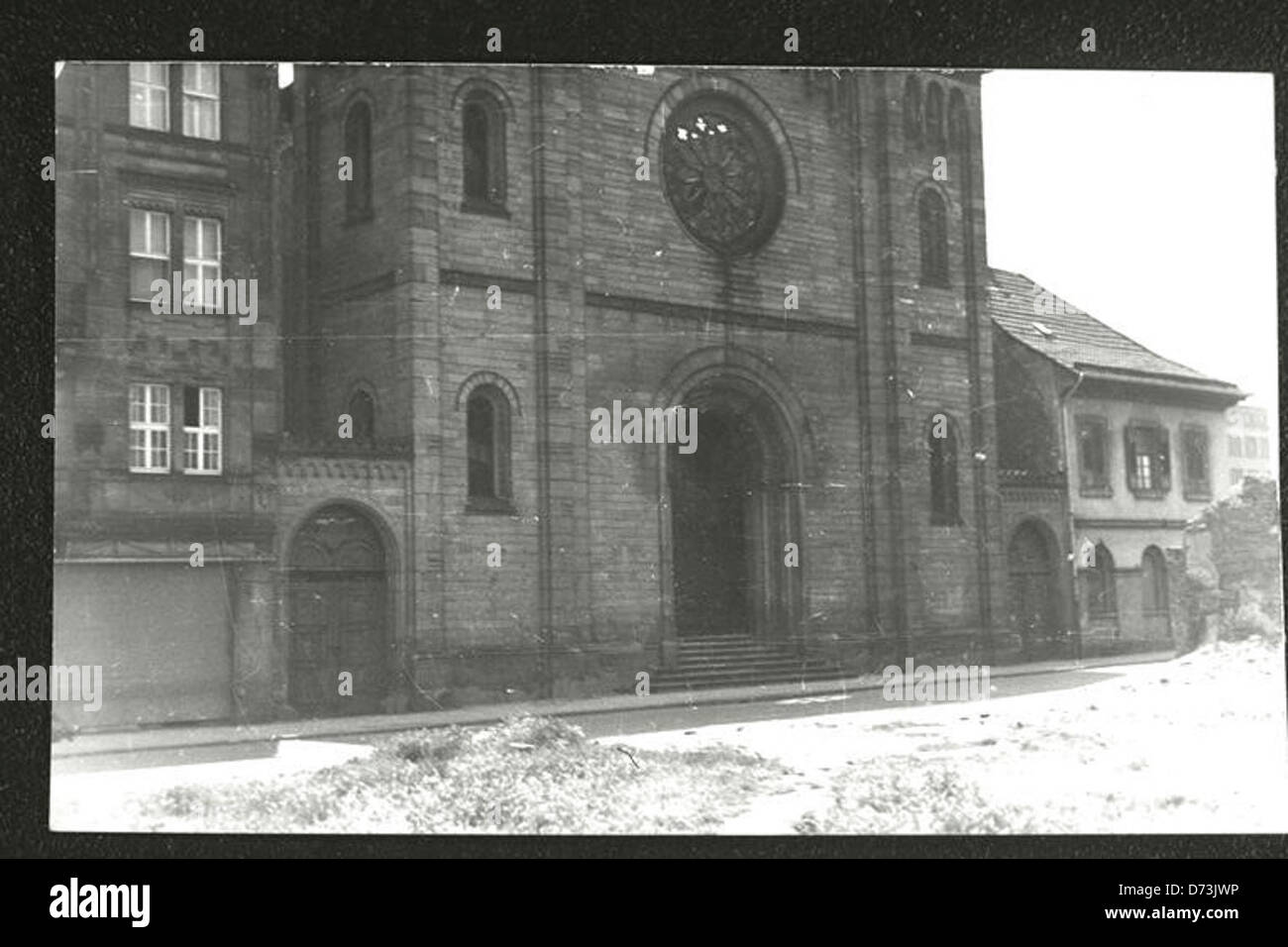 La synagogue de Mannheim en Allemagne a été détruite lors des pogroms de novembre, également connu sous le nom de Kristallnacht, en 1938. Les pogroms étaient une série d'attaques anti-juives violentes qui ont conduit à la destruction de synagogues, d'entreprises juives et de maisons. Cette image fait partie de la documentation de l'Institut Leo Baeck sur l'histoire juive sous le régime nazi. Banque D'Images