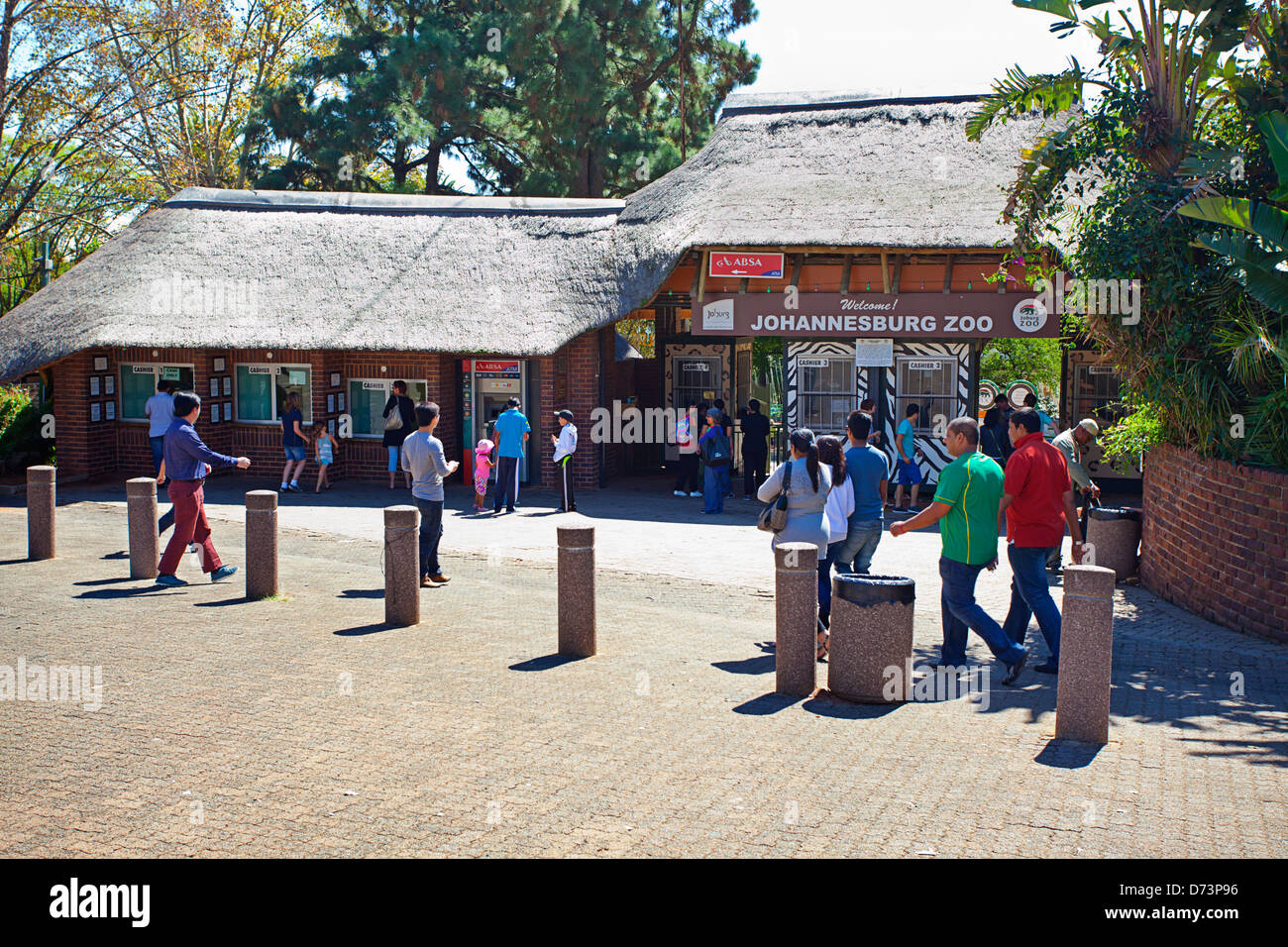 Entrée du Zoo de Johannesburg dans le Gauteng, Afrique du Sud Banque D'Images