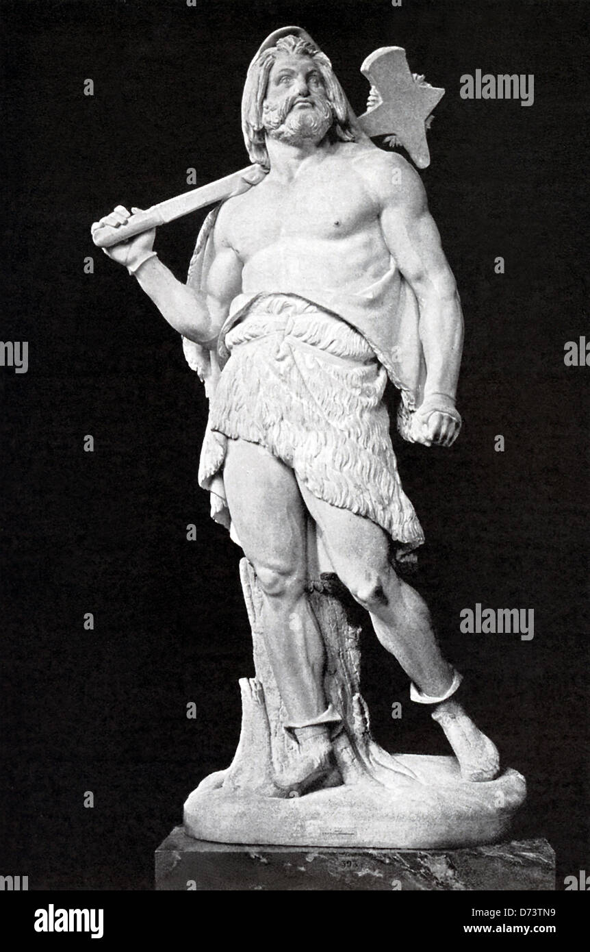Thor était le dieu du tonnerre, et donc le dieu de la guerre et peut-être. Le fils d'Odin, qu'il avait un marteau magique nommé Mjollnir. Banque D'Images