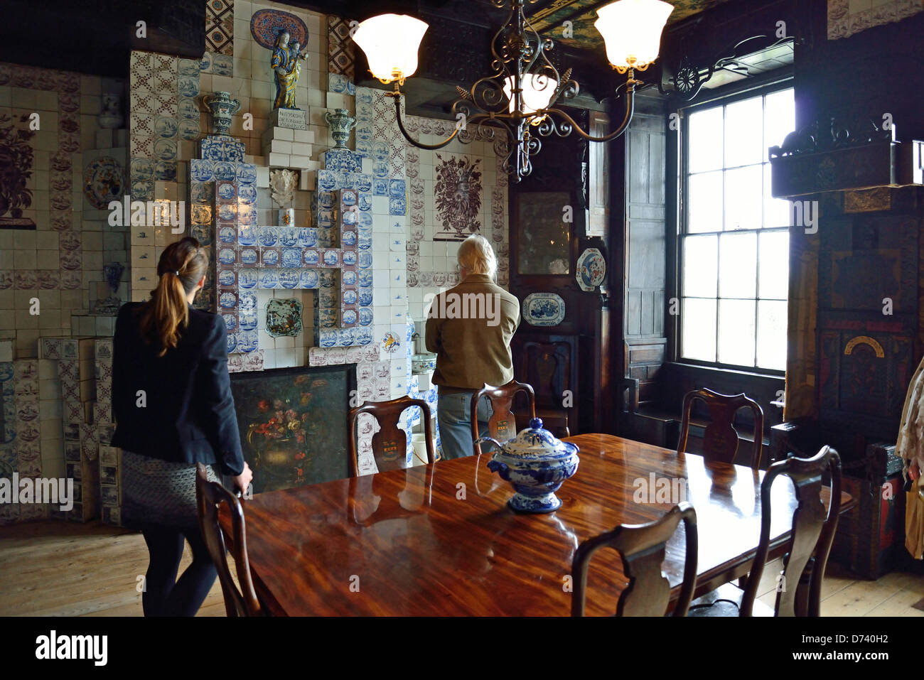 La salle à manger Hauteville House (maison de Victor Hugo), Hauteville, St Peter Port, Guernsey, Channel Islands Banque D'Images