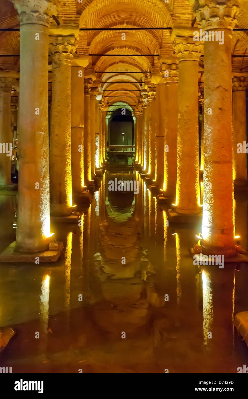 La Citerne Basilique, Sultanahmet, Istanbul, Turquie Banque D'Images
