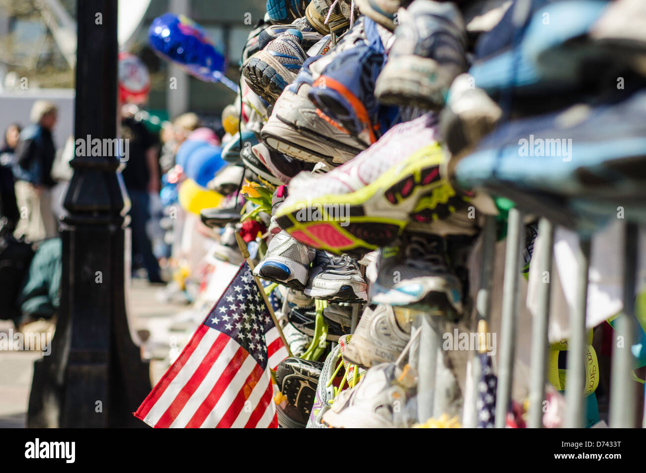 Memorial attentat du Marathon de Boston Banque D'Images