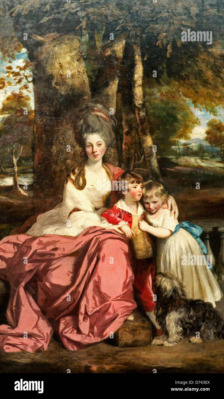 Lady Elizabeth Delme et ses enfants par Sir Joshua Reynolds Banque D'Images