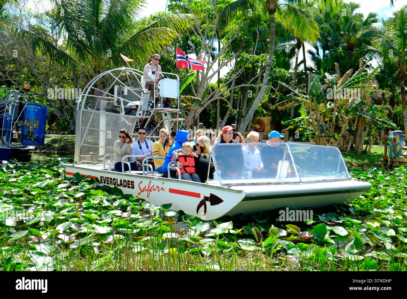 La promenade en bateau à travers le parc national des Everglades, Florida, USA Banque D'Images