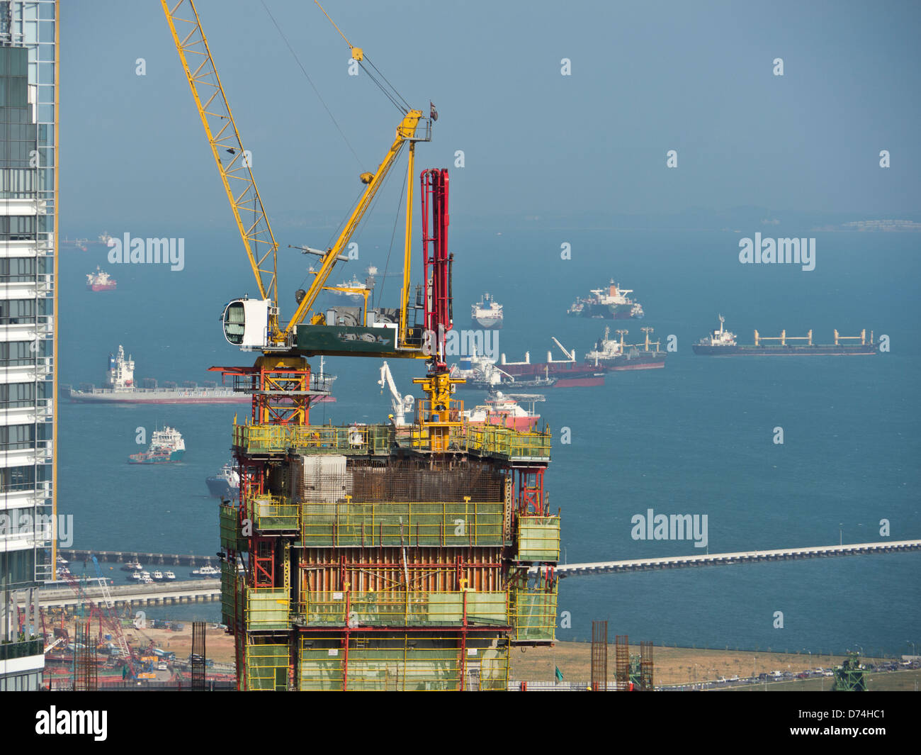 Construction d'immeubles de bureaux modernes, de Singapour, de l'Asie Banque D'Images