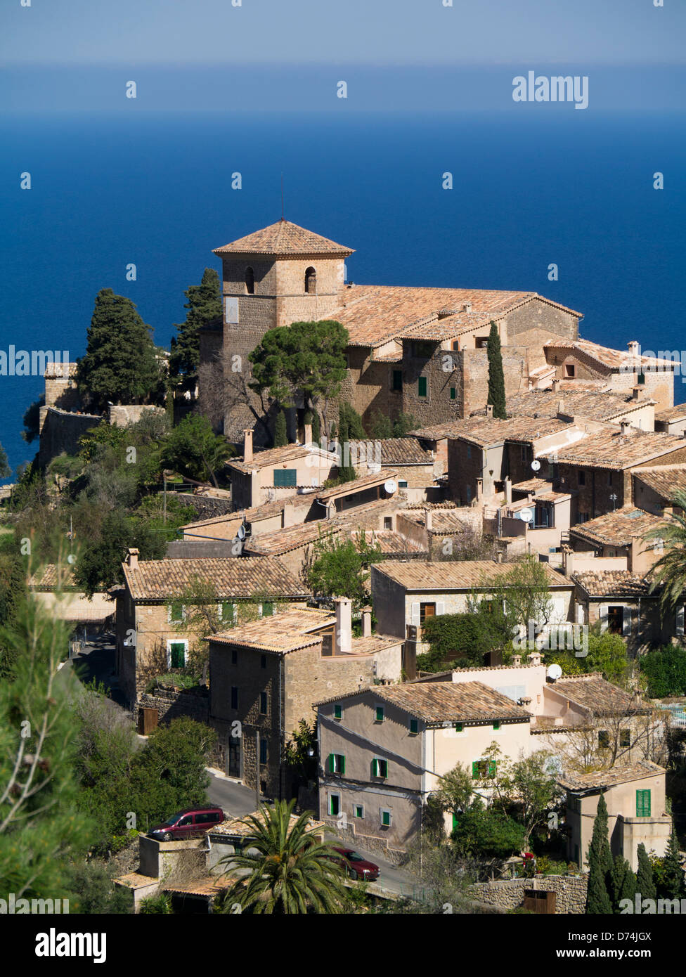 Village perché de Deia, Mallorca, Espagne Banque D'Images
