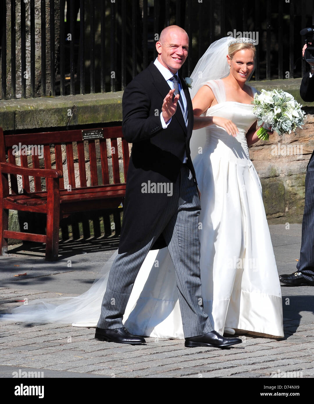 Mike Tindall et Zara Phillips le mariage de Zara Phillips et Mike Tindall à Canongate Kirk Édimbourg, Écosse - 30.07.11 Banque D'Images