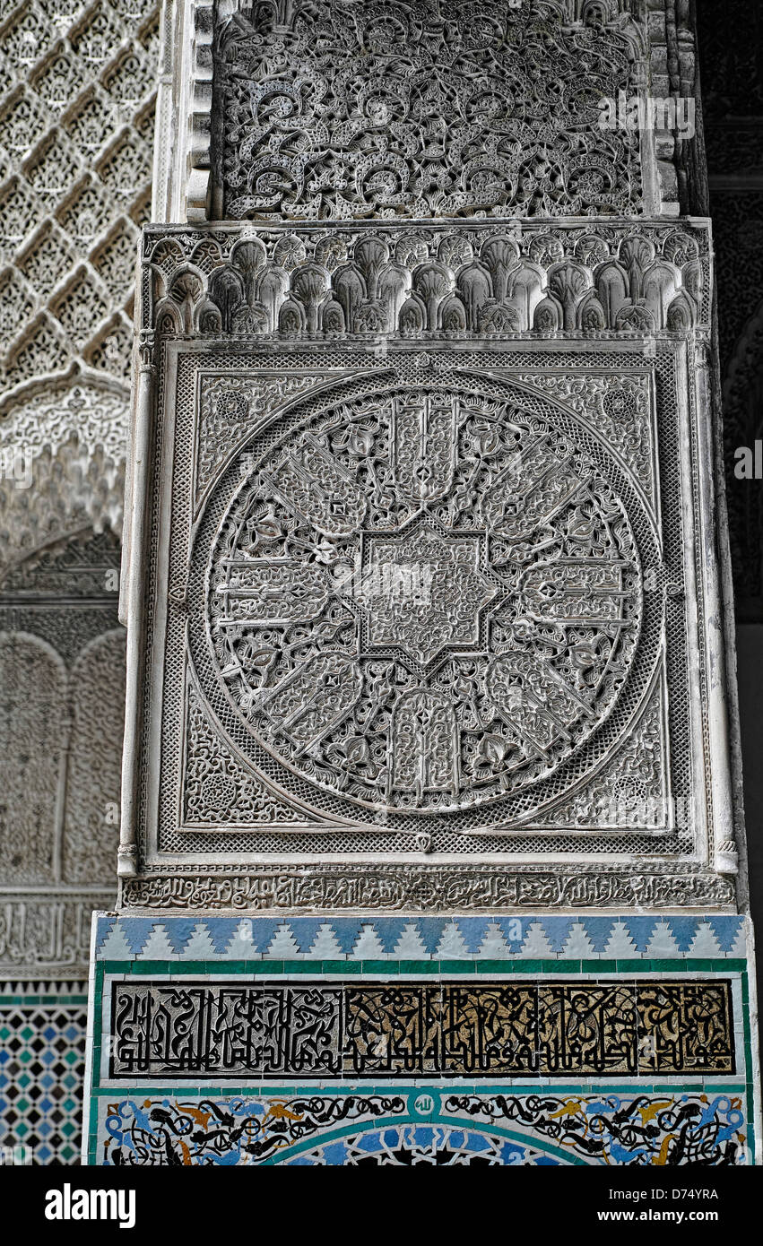 Al-Attarine madrasa à Fes Banque D'Images
