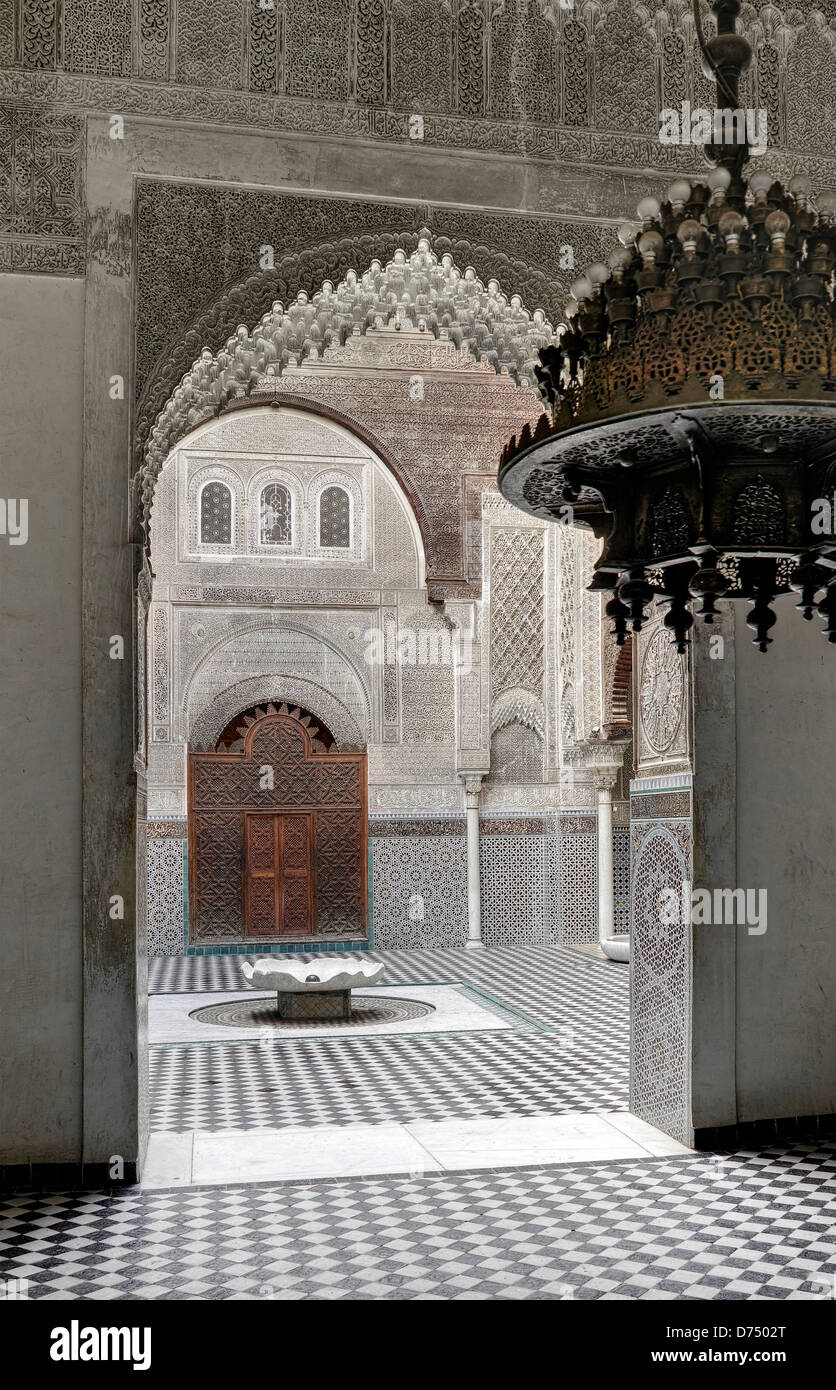Al-Attarine madrasa à Fes Banque D'Images