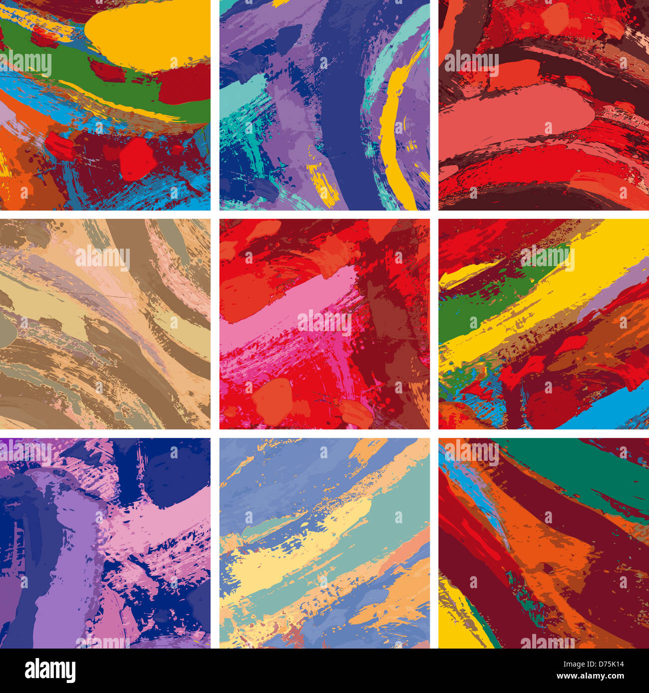 Illustration ensemble de la peinture abstraite, la conception d'arrière-plan Banque D'Images