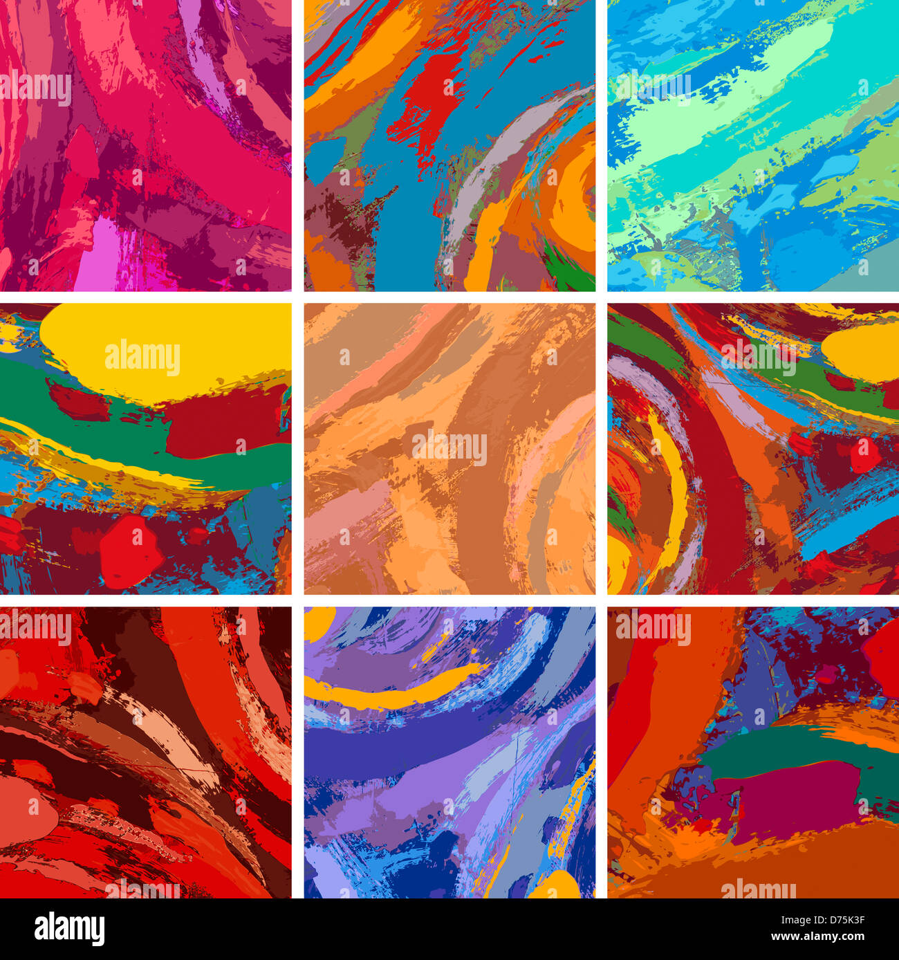 Illustration ensemble de la peinture abstraite, la conception d'arrière-plan Banque D'Images