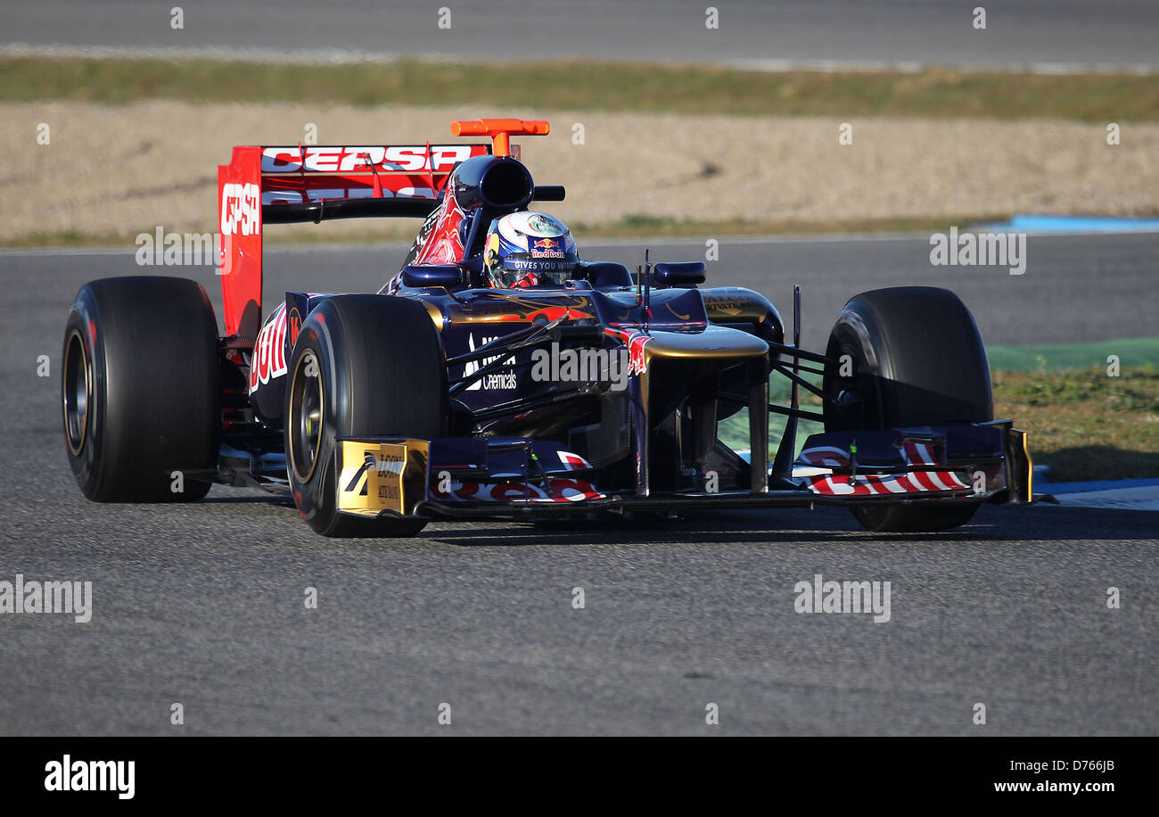 Daniel RICCIARDO, AUS, de l'équipe Toro Rosso F1 - Formule 1 - Course d'essai - Espagne - Jerez, 07.02.12 Banque D'Images