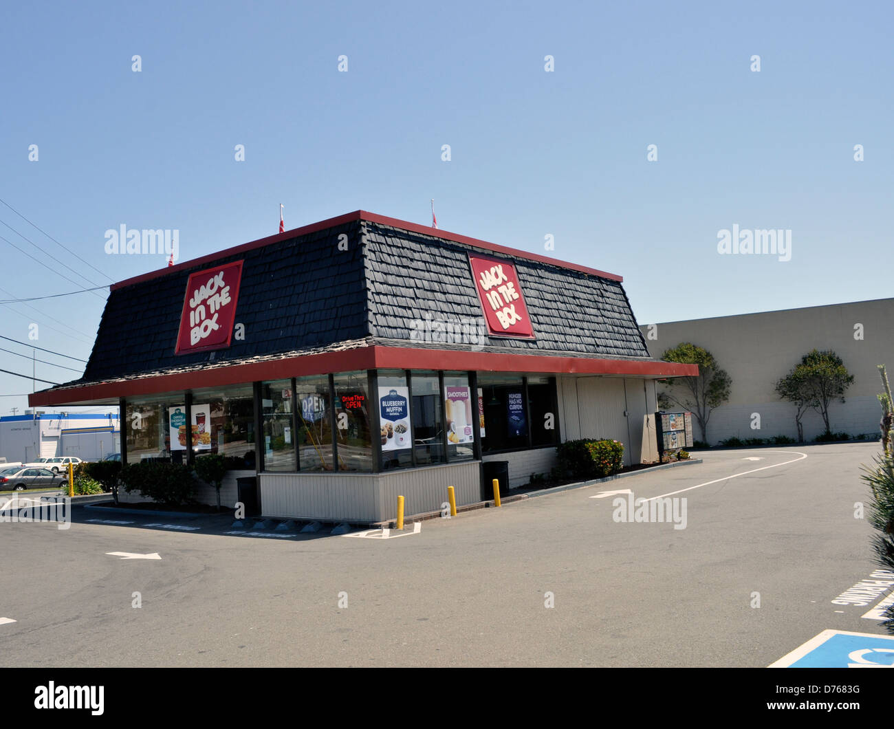 Jack in the Box fast food restaurant, Sud de San Francisco, Californie Banque D'Images