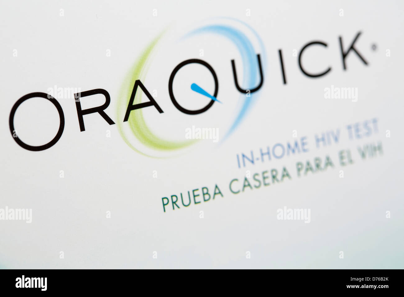 L'Oraquick VIH à domicile trousse d'analyse. Banque D'Images