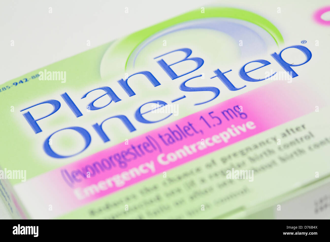 Un Plan B (levonorgestrel) pilule contraceptive d'urgence, également connu comme la "pilule du lendemain" Banque D'Images