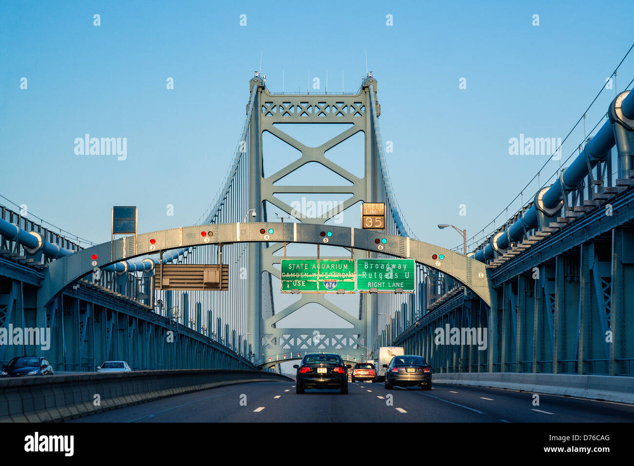 Ben Franklin Bridge, Philadelphia, Pennsylvania, USA Banque D'Images