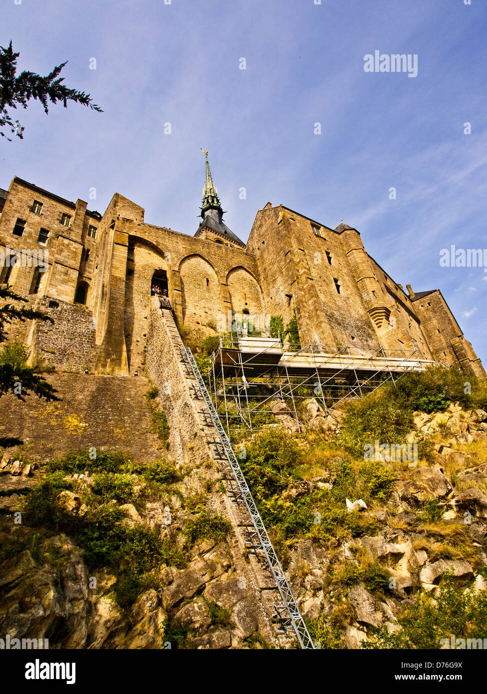 Les murs de l'abbaye, lun san Michel, France Banque D'Images