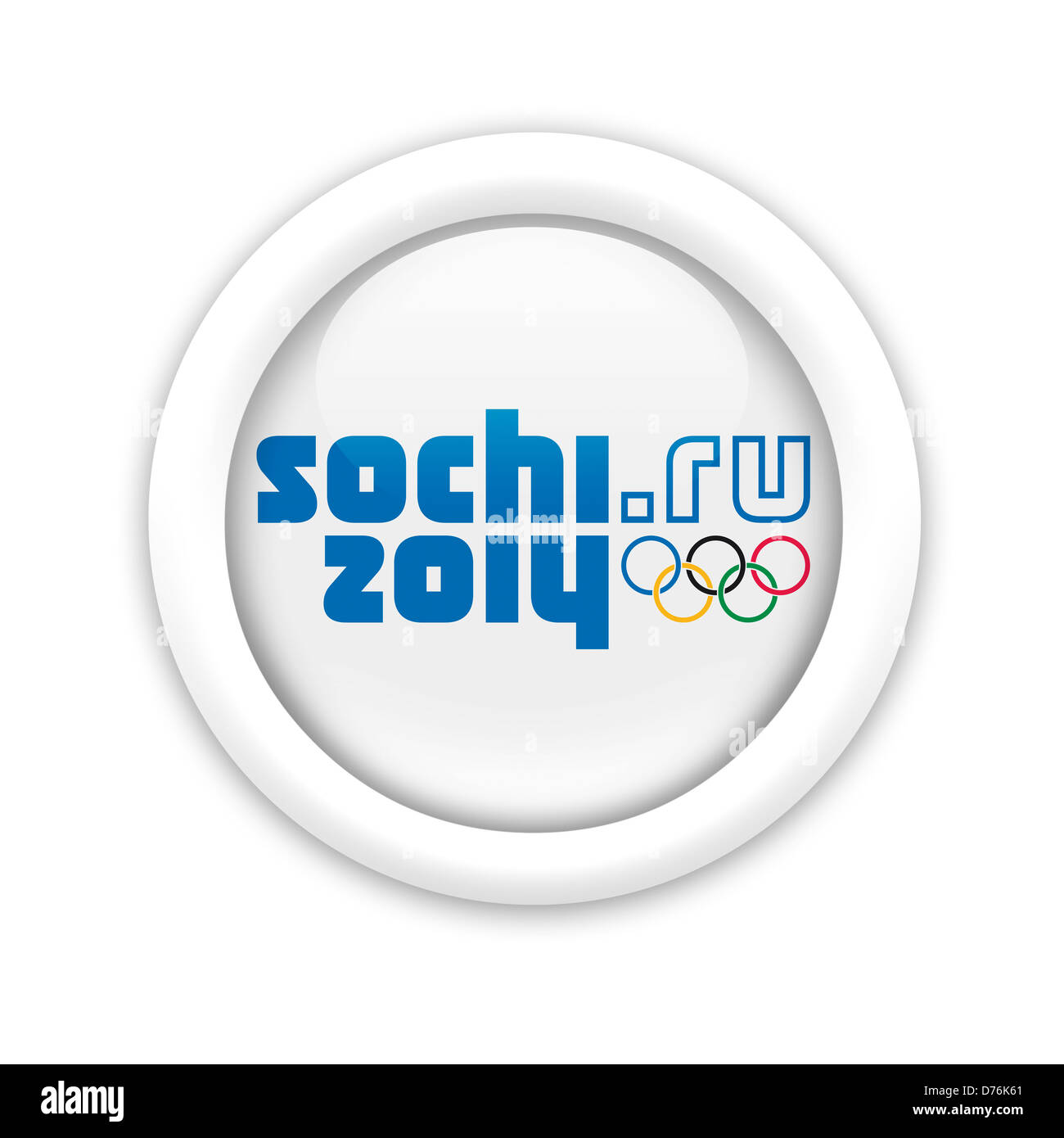 Sotchi 2014 symbole logo Jeux Olympiques d'hiver symbole drapeau icône Banque D'Images