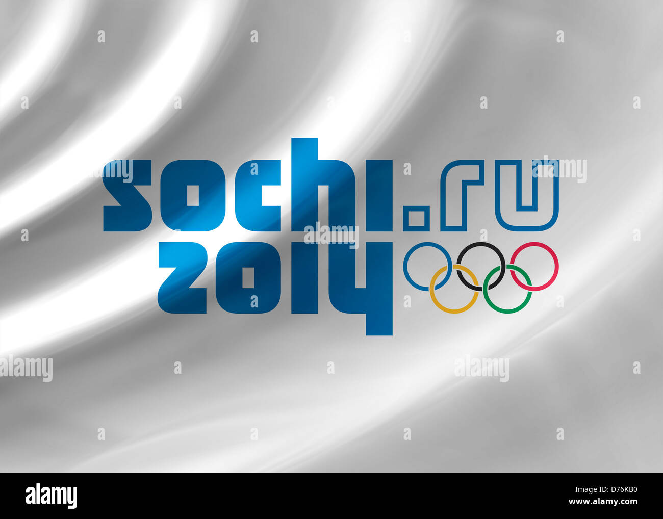 Jeux olympiques d'hiver de Sotchi 2014 symbole logo icône drapeau Banque D'Images