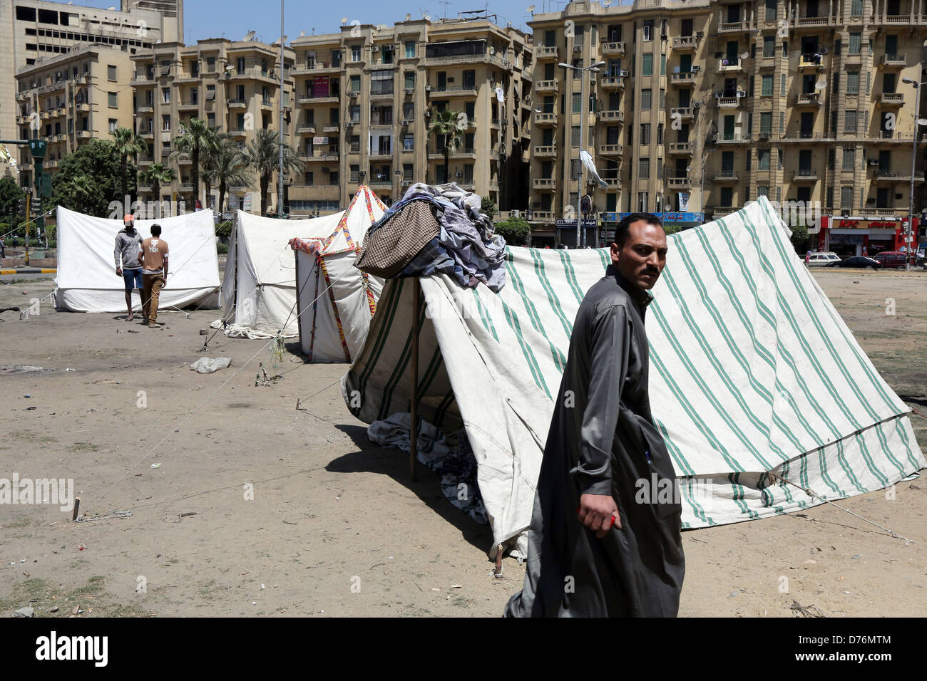 La paix des tentes sur la place Tahrir, Le Caire, Egypte Banque D'Images
