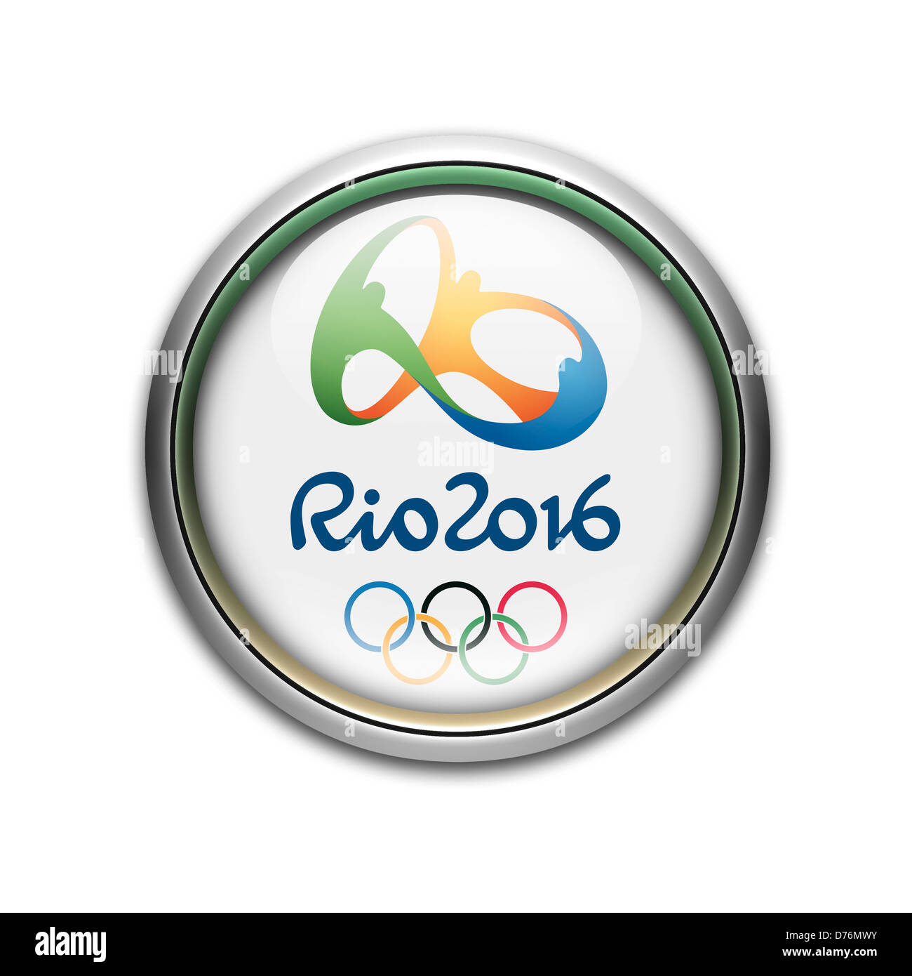 Rio 16 Jeux Olympiques D Ete Jeux De Rio De Janeiro Sur L Icone Du Drapeau Symbole Logo Photo Stock Alamy