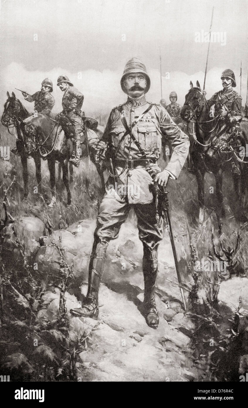 Lord Kitchener dans le veld, Afrique du Sud, peu de temps avant que la paix a été signé le 31 mai 1902 à la fin de la Deuxième Guerre des Boers. Banque D'Images