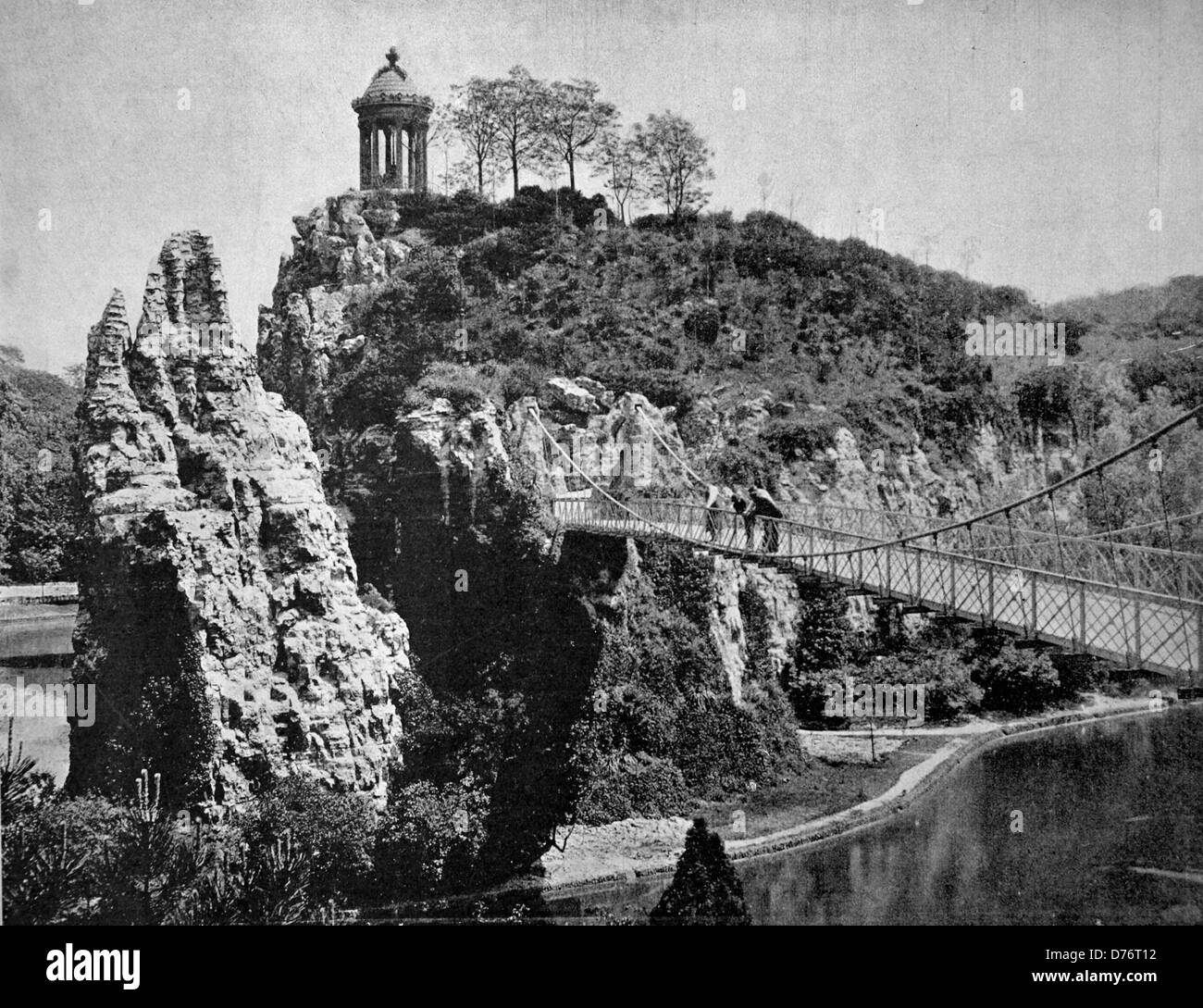 Une des premières photographies d'Autotype Les Buttes-Chaumont, Paris, France, vers 1880 Banque D'Images