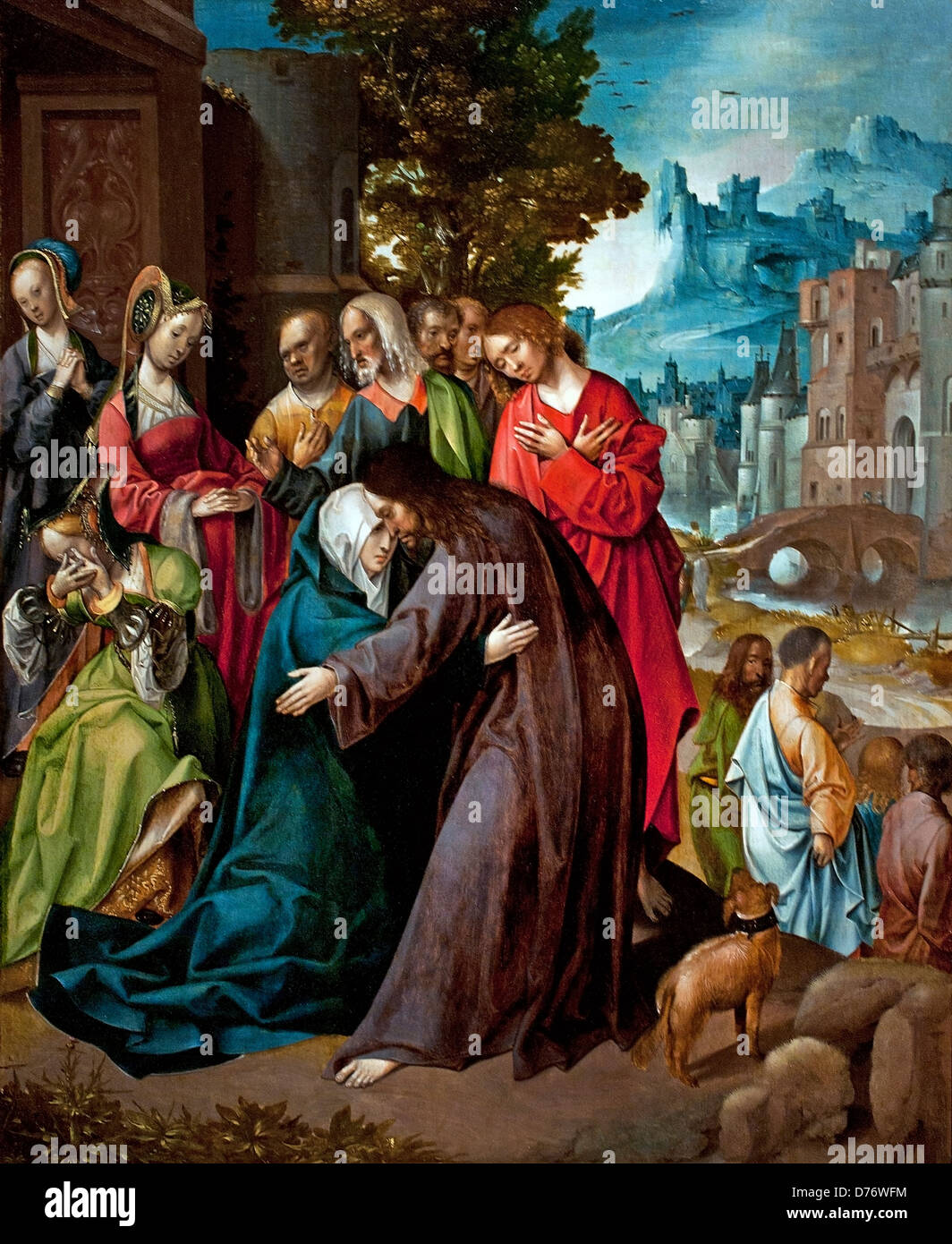 Christ deuxième visite à la Maison de Marie et Martha 1515 Cornelis Engebrechtsz 1462-1527 pays-Bas Banque D'Images