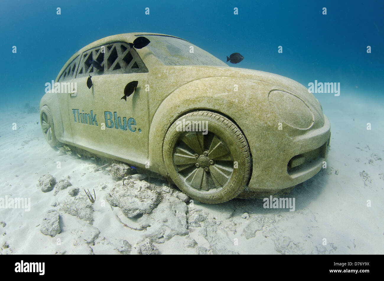 Mexique Cancun Car au fond de la mer musée subaquatique de Cancun en mer des Caraïbes Banque D'Images