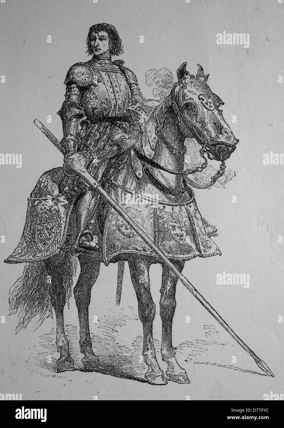 Pierre Terrail LeVieux, seigneur de Bayard, 1476 - 1524, connu comme le chevalier sans peur et sans reproche, une commande Française Banque D'Images