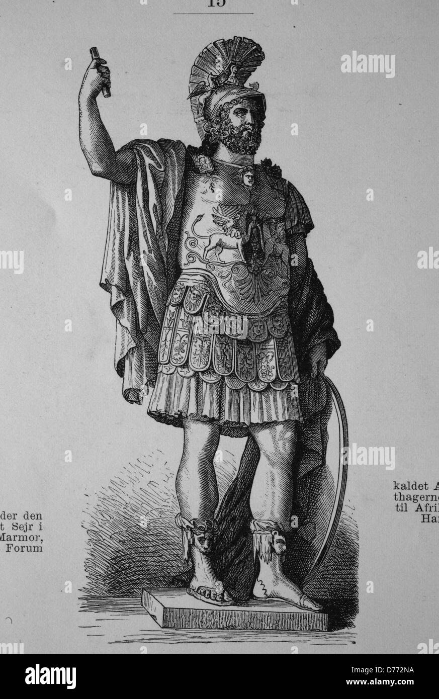 Statue de Pyrrhus, Musées du Capitole, Rome, Italie, gravure sur bois de 1880 Banque D'Images
