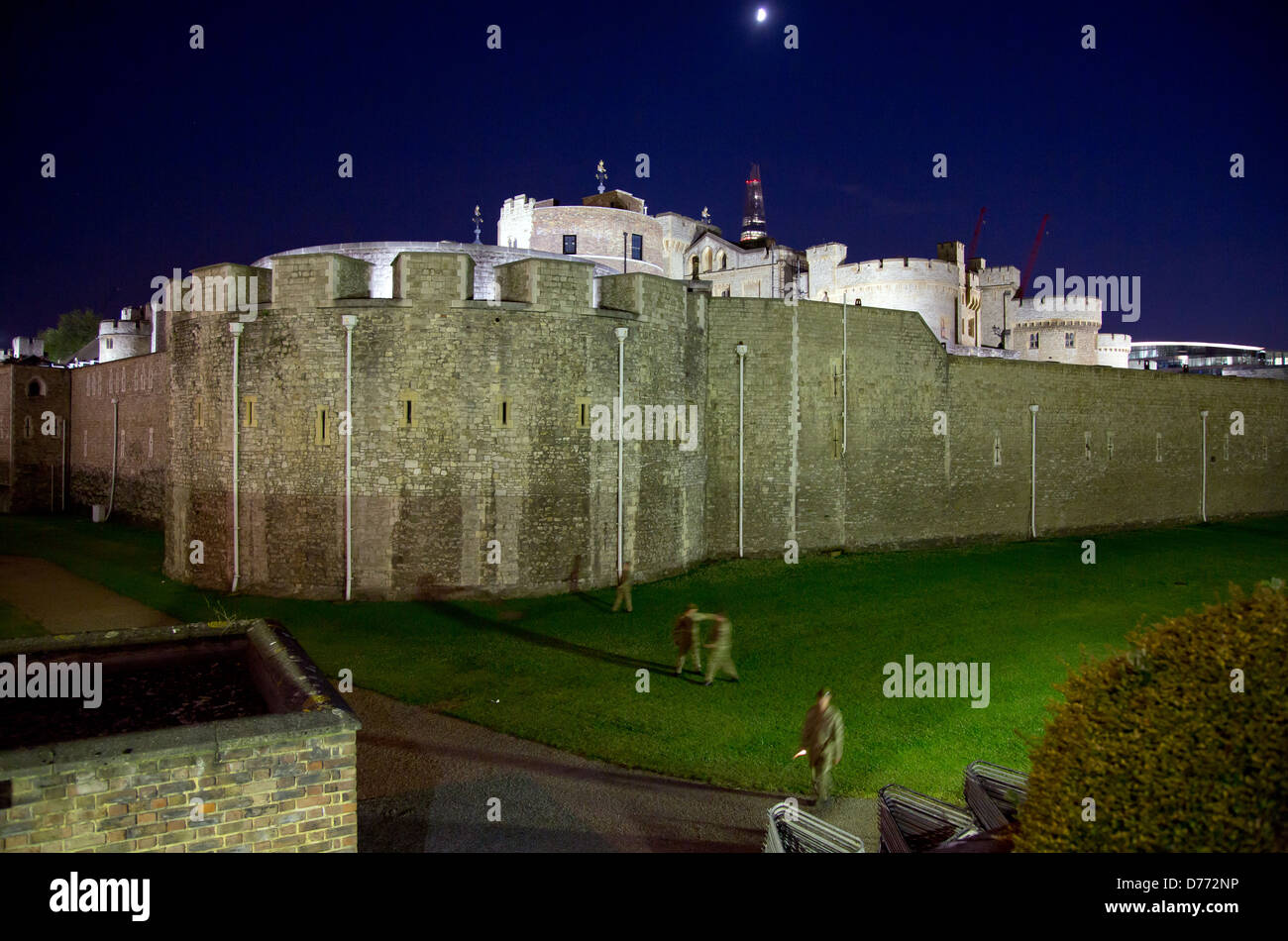 Londres, Royaume-Uni, la Tour de Londres la nuit Banque D'Images