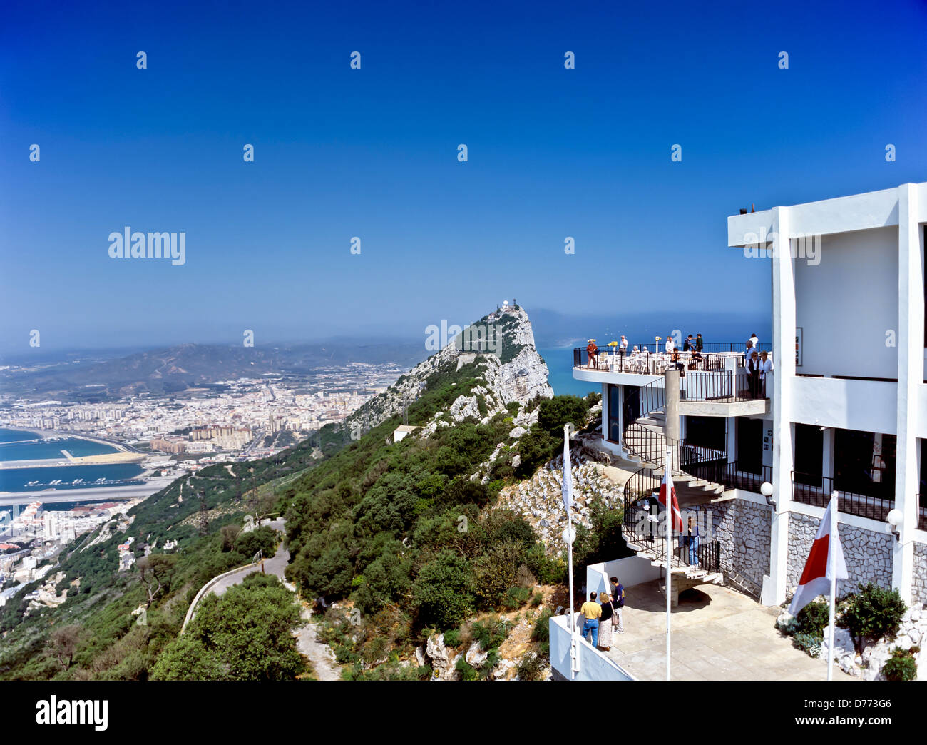 8701. Le rocher de la station de téléphérique, de Gibraltar, de l'Europe Banque D'Images