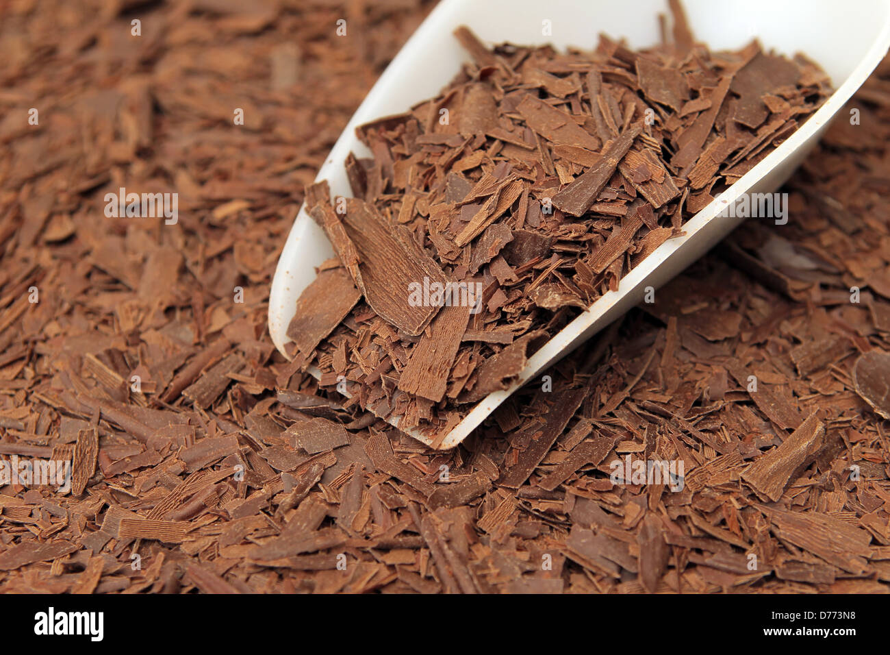 Handewitt, Allemagne, de chocolat râpé dans une usine de chocolat Banque D'Images