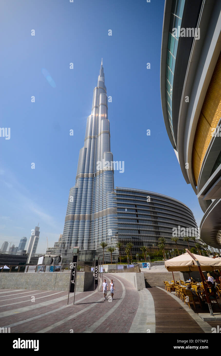 Le gratte-ciel Burj Khalifa à Dubaï ÉMIRATS ARABES UNIS, les mondes plus grand bâtiment Banque D'Images