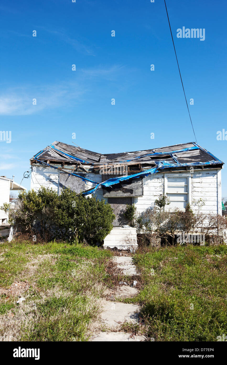 Maison détruite par l'ouragan Katrina, La Nouvelle-Orléans, Louisiane, USA Banque D'Images
