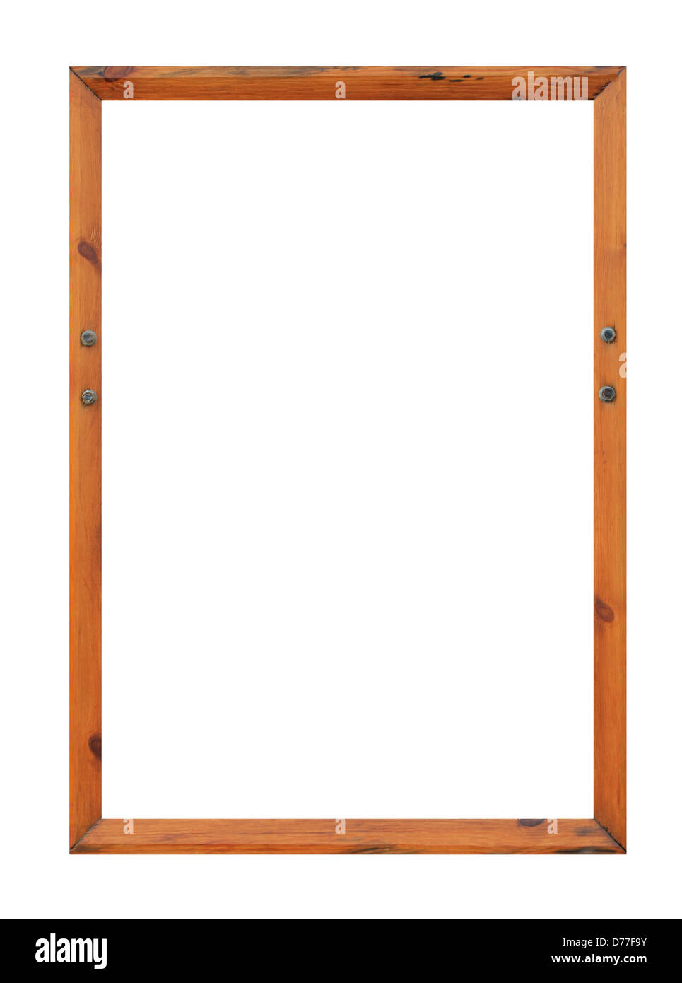 Cadre en bois blanc isolé sur fond blanc avec l'exemplaire de l'espace. Banque D'Images
