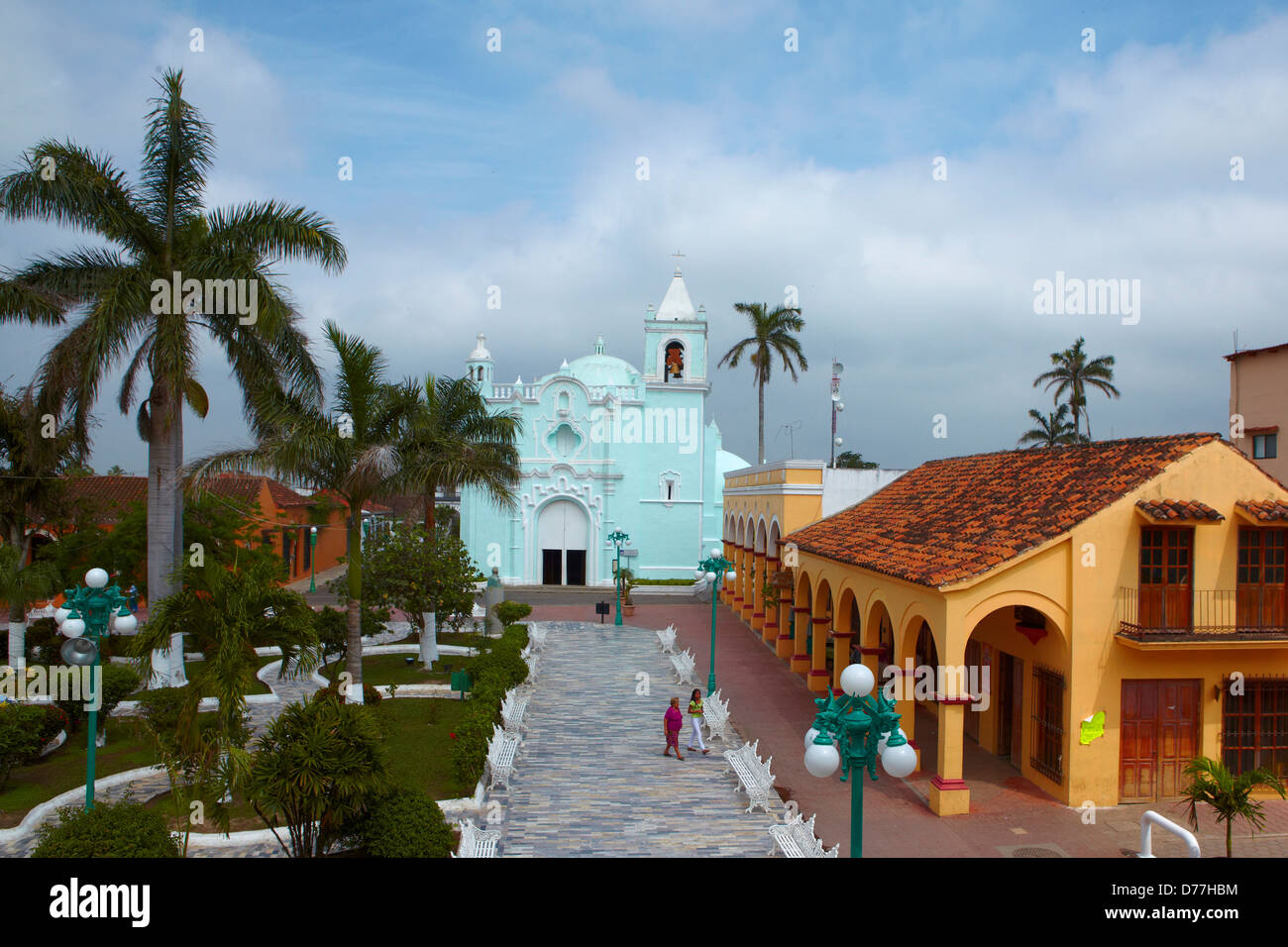 L'Etat de Veracruz au Mexique Tlacotalpan ville protégée par l'Unesco place principale Banque D'Images