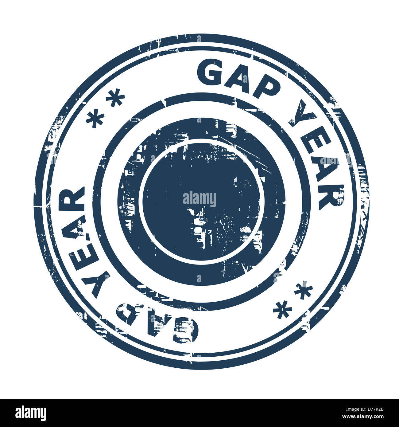 Gap Year vintage stamp isolé sur un fond blanc. Banque D'Images