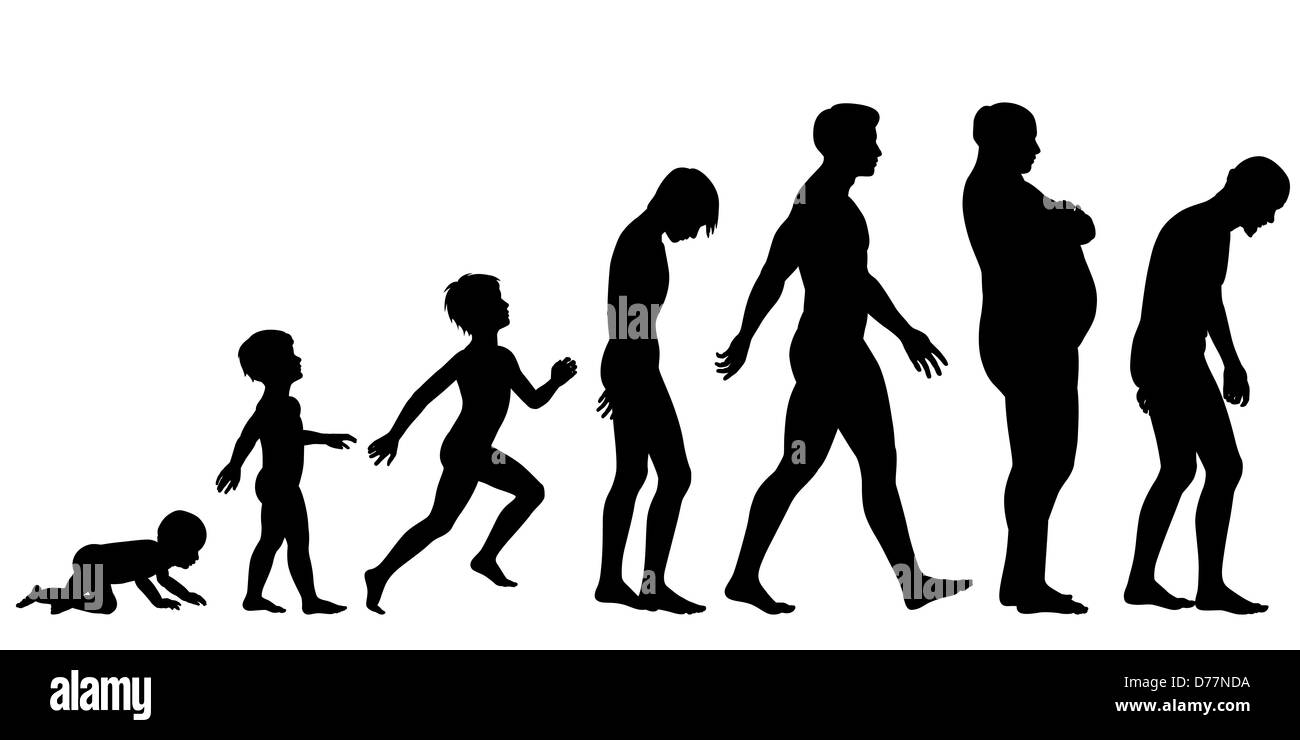 L'illustre la séquence de la silhouette de la vie d'un homme Banque D'Images L'illustre la séquence de la silhouette de la vie d'un homme Banque D'Images