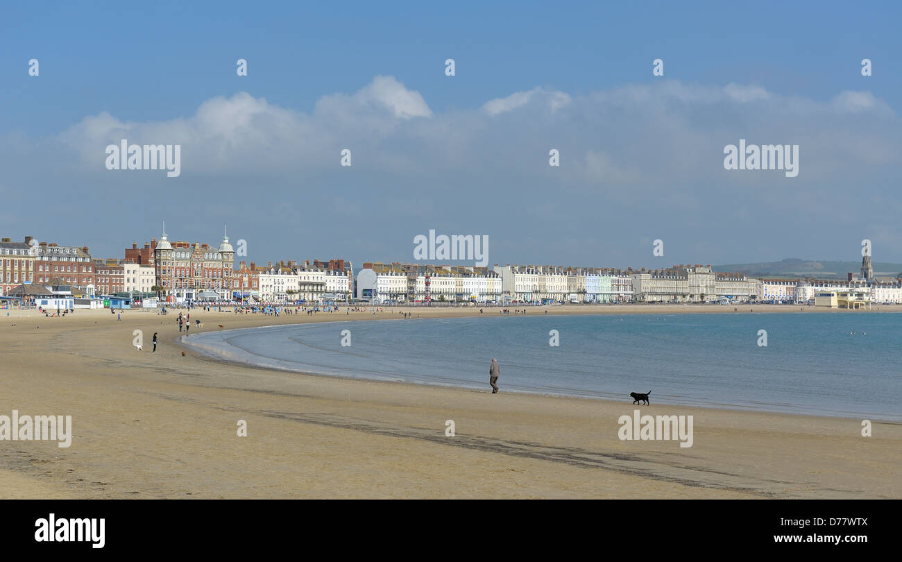 L'Esplanade en front de plage de Weymouth Dorset england uk Banque D'Images