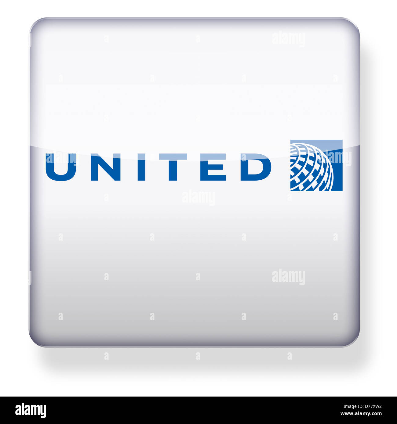 Logo de United Airlines en tant qu'icône de l'application. Chemin de détourage inclus. Banque D'Images