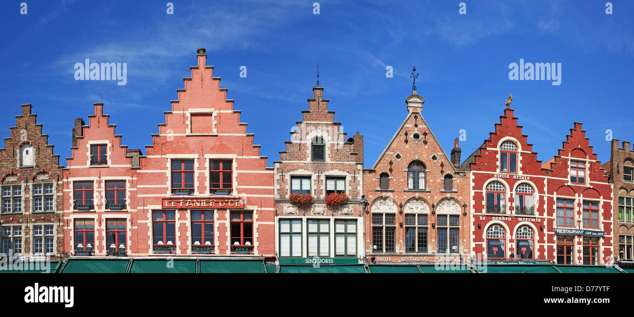 La Belgique, le centre historique de Bruges, Patrimoine Mondial de l'UNESCO, de la Place du Marché Banque D'Images