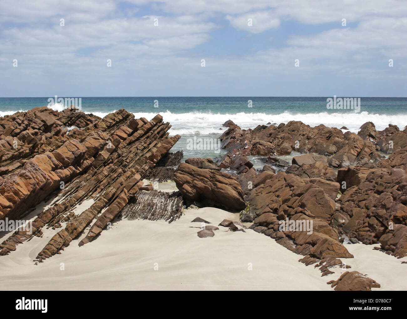 Plage rocheuse de Stokes Bay, Kangaroo Island, Australie du Sud Banque D'Images